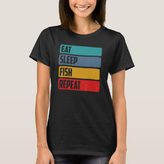 Sleep Fish Wiederholung des Fischfangs T-Shirt