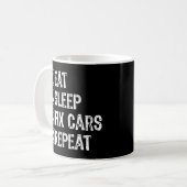 Sleep Fix Cars wiederholen Funny Mechanic Vater Kaffeetasse (Vorderseite Links)
