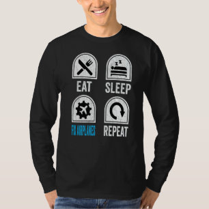 Sleep-Fix-Flugzeuge wiederholen Aircraft-Mechanism T-Shirt