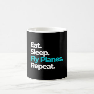Sleep Fly Flugzeug wiederholen für Flugzeugpilote Kaffeetasse