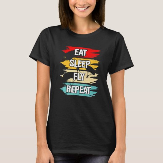 Sleep Fly wiederholen T-Shirt (Vorderseite)