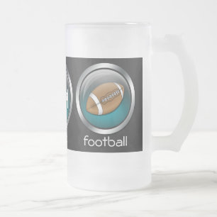 Sleep Football : Blau : Mattierter Bierstein Mattglas Bierglas