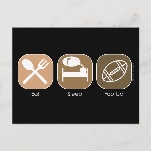 Sleep Football essen Postkarte (Vorderseite)
