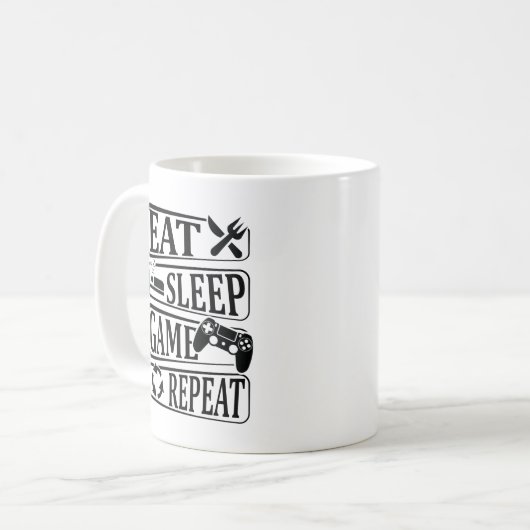 Sleep Game Eat Repeat Gaming Kaffeetasse (Vorderseite Links)