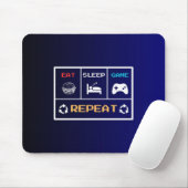 Sleep Game Repeat Gamer Mouse Pad essen Mousepad (Mit Mouse)