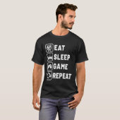 Sleep Game Repeat Gaming Gamer essen T-Shirt (Vorne ganz)