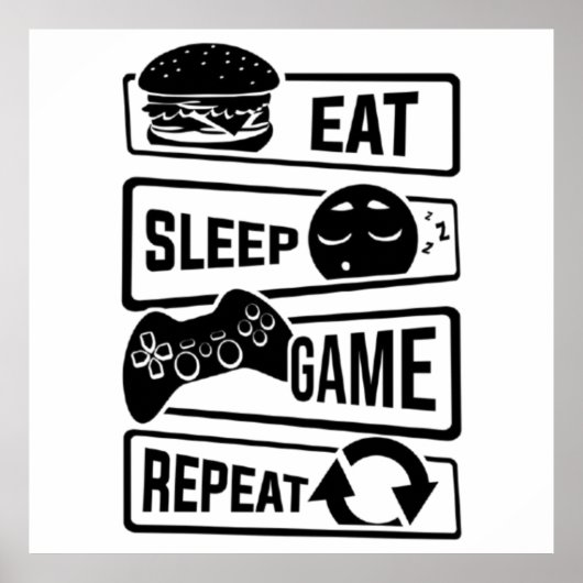 Sleep Game Repeat Poster essen (Vorne)
