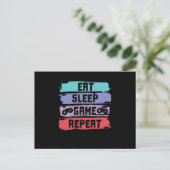 Sleep Game Repetiercontroller essen Postkarte (Stehend Vorderseite)