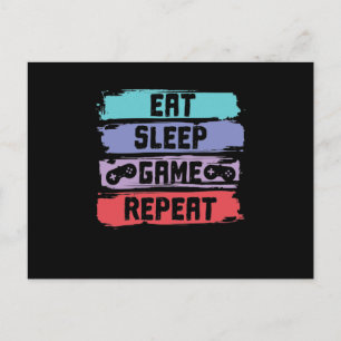 Sleep Game Repetiercontroller essen Postkarte