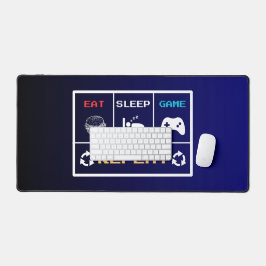 Sleep Game Wiederholung minimalistischer Schreibti Schreibtischunterlage (Tastatur & Maus)