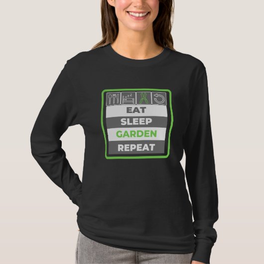 Sleep Garden Wiederholung essen - Langschläfengärt T-Shirt (Vorderseite)