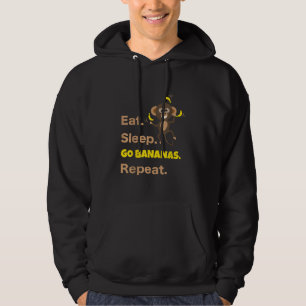 Sleep Go Bananen wiederholen   Funny Niedlich Monk Hoodie