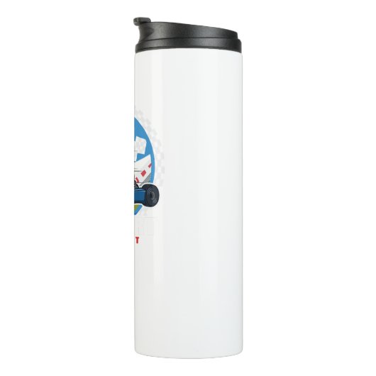 Sleep Go Kart Wiederholung Karting Motorsport Flat Thermosbecher (Nach rechts gedreht)