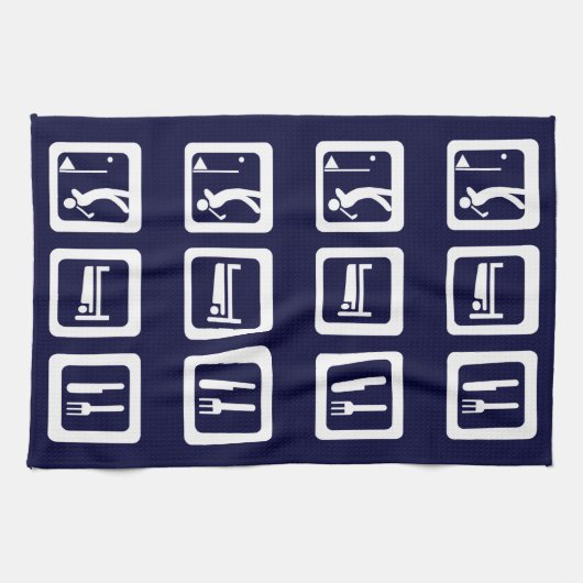 Sleep Golf essen - Jede Farbe Geschirrtuch (Horizontal)