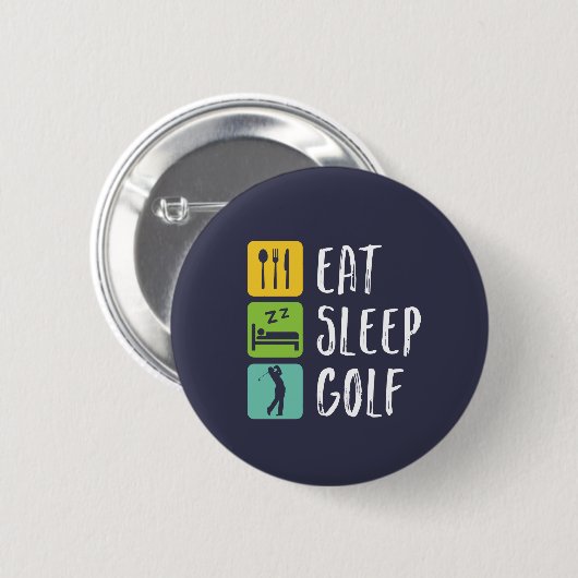 Sleep Golf Funny Golfer und Golfspielen Button (Vorne & Hinten)