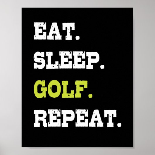 Sleep Golf Golf Ball Clubs Golfer Poster (Vorne)