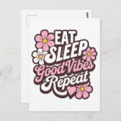 Sleep Good Vibes wiederholen Postkarte (Vorne/Hinten)