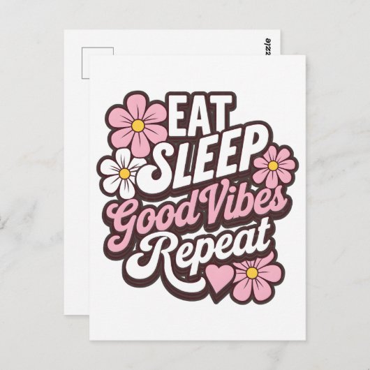 Sleep Good Vibes wiederholen Postkarte (Vorne/Hinten)