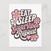 Sleep Good Vibes wiederholen Postkarte (Vorderseite)