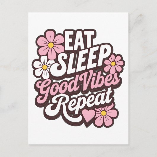 Sleep Good Vibes wiederholen Postkarte (Vorderseite)