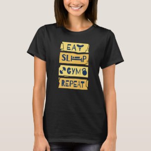 Sleep Gym Wiederholung Premium essen T-Shirt