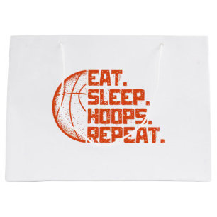 Sleep Hoops wiederholen Basketball Funny Quotes es Große Geschenktüte