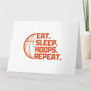 Sleep Hoops wiederholen Basketball Funny Quotes es Karte
