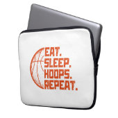 Sleep Hoops wiederholen Basketball Funny Quotes es Laptopschutzhülle (Vorderseite Links)