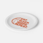 Sleep Hoops wiederholen Basketball Funny Quotes es Pappteller (Schrägansicht)