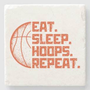 Sleep Hoops wiederholen Basketball Funny Quotes es Steinuntersetzer