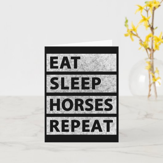 Sleep Horses Eat Repeat Reitsport Karte (Gelbe Blume)