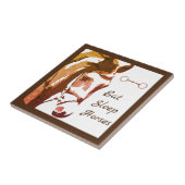 Sleep Horses essen mit Brown Horse und Snaffle Bit Fliese (Seite)