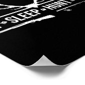 Sleep Hunt Fish Funny Junting Grafik Poster (Ecke)