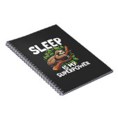 Sleep is My Superpower Sloth T-Shirt Notizblock (Rechte Seite)