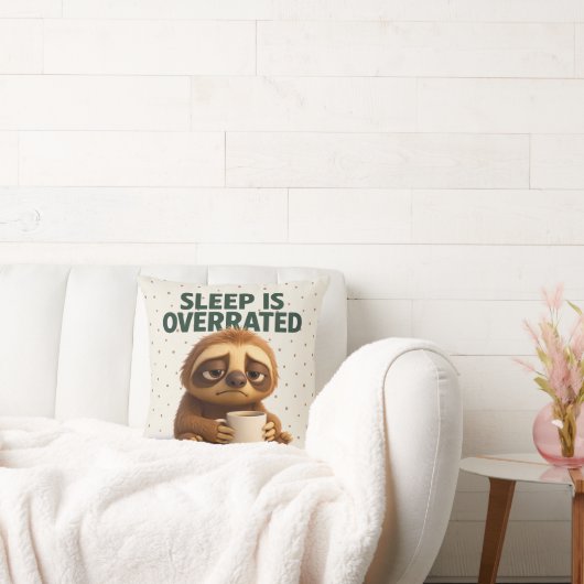Sleep Is Overrated Sloth – Funny Gift New Parents Kissen (Liege)