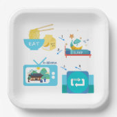 Sleep K-Drama essen & wiederholen Pappteller (Vorderseite)