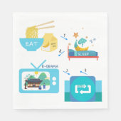 Sleep K-Drama essen & wiederholen Serviette (Vorderseite)