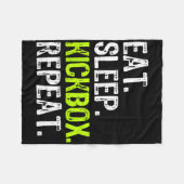Sleep Kickbox Wiederholen Kickboxing Kick Boxing F Fleecedecke (Vorderseite (Horizontal))