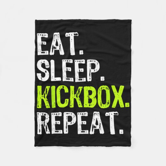 Sleep Kickbox Wiederholen Kickboxing Kick Boxing F Fleecedecke (Vorderseite)