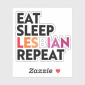 Sleep Lesbian Wiederholung essen Aufkleber (Blatt)