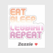 Sleep Lesbian Wiederholung essen Aufkleber (Blatt)