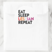 Sleep Lesbian Wiederholung essen Runder Aufkleber (Tasche)