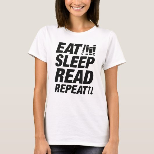 Sleep lesen Wiederholung essen T-Shirt (Vorderseite)