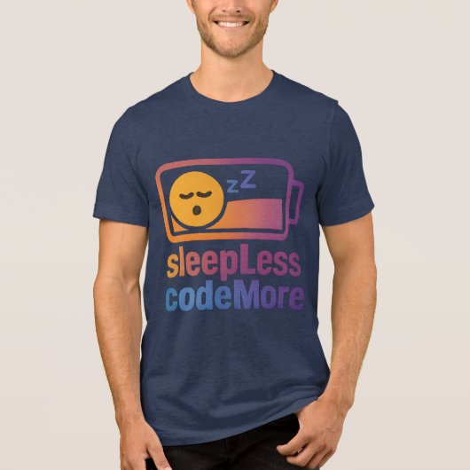 Sleep less Code more IT design Tri-Blend Shirt (Vorderseite)