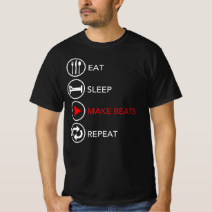 Sleep Make Beats wiederholen - Funny Music Produce T-Shirt
