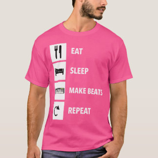 Sleep Make Beats wiederholen Musikproduzent Musici T-Shirt