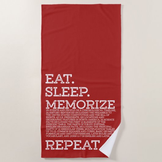 Sleep-Memorik für wiederholten Memory-Master essen Strandtuch (Vorderseite)