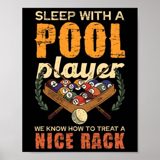 Sleep mit einem Pool Player schön Rack Spaß Poster (Vorne)