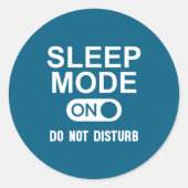 Sleep Mode On Please Don't Disturb I'm Sleeng I Lo Runder Aufkleber (Vorderseite)