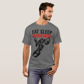 Sleep Motocross Motorrad Pop Art T-Shirt (Vorne ganz)
